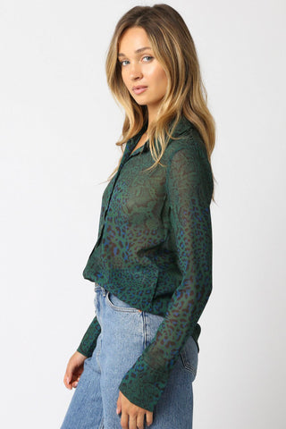Olivaceous Fiona Leopard Print Shirt