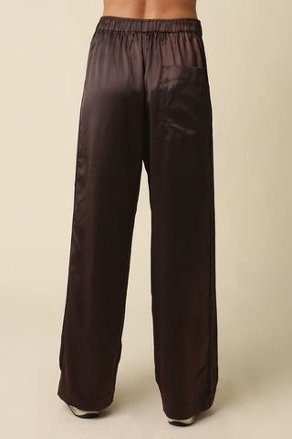 Olivaceous Lee Side Stripe Satin Pants