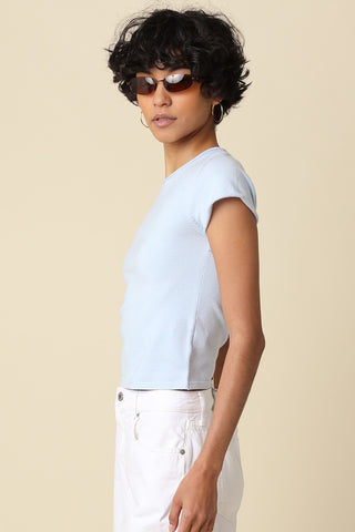 Olivaceous Mia Fitted Ribbed Knit Top
