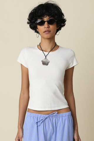 Olivaceous Mia Fitted Ribbed Knit Top