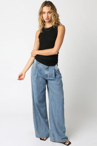 Olivaceous Ribbed Tank Top