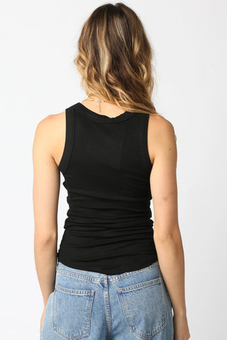 Olivaceous Ribbed Tank Top