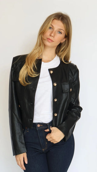 Olivaceous Dhanna Vegan Leather Jacket