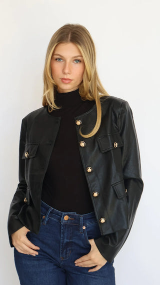 Olivaceous Dhanna Vegan Leather Jacket