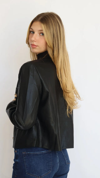 Olivaceous Dhanna Vegan Leather Jacket