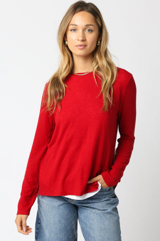 Olivaceous Double Lined Crewneck Sweater Shirt