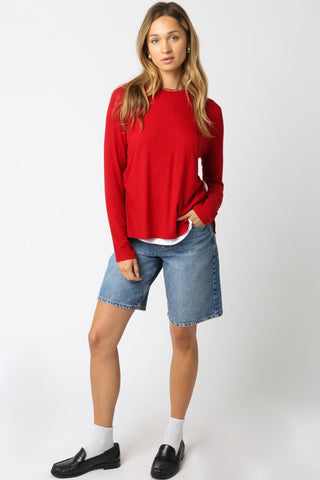 Olivaceous Double Lined Crewneck Sweater Shirt