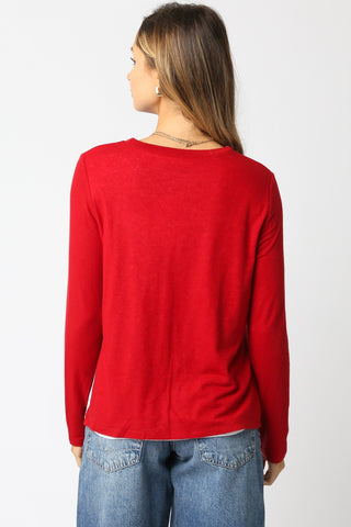 Olivaceous Double Lined Crewneck Sweater Shirt