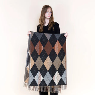 Original Autumn Argyle Fringe Scarf