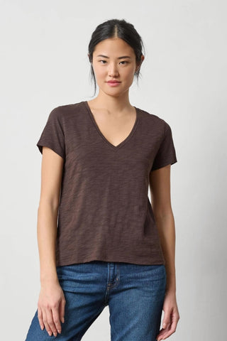Lilla P Back Seam V Neck Tee