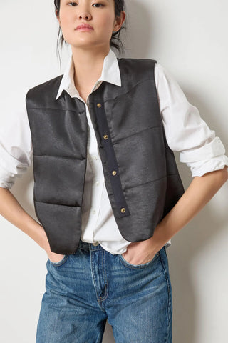Lilla P Satin Quilted Vest