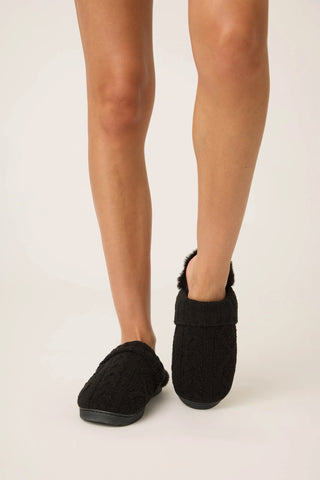 PJ Salvage Chenille Cable Knit Slippers