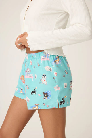 PJ Salvage Printed Flannel Sleep Shorts
