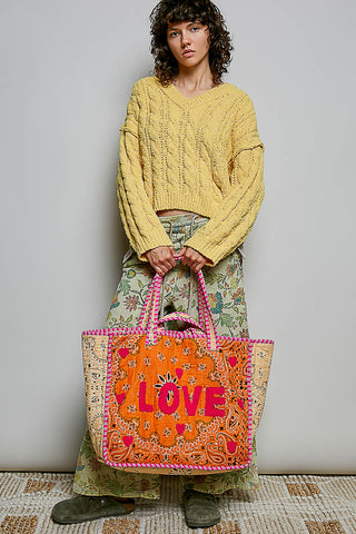POL Love Bandana Tote Bag