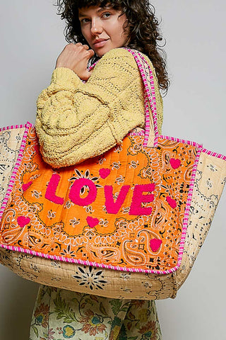 POL Love Bandana Tote Bag