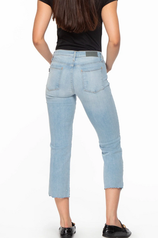 Parkersmith Byron Crop Straight w/Raw Hem in Coronado - Premium Jeans from Parker Smith - Just $216! Shop now 