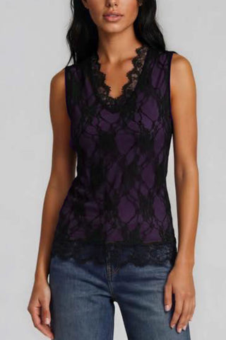 Pete Sleeveless V Neck Lace Top