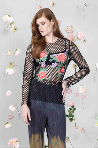 Petit Pois Fishnet Floral Top - Premium clothing at Lonnys NY - Just $182! Shop Womens clothing now 