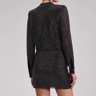 Product Seeker Mesh Diamond Shirt & Skirt Set
