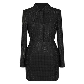 Product Seeker Mesh Diamond Shirt & Skirt Set