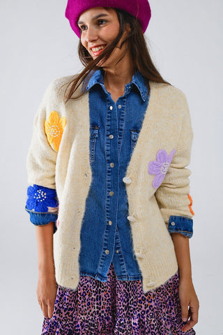 Q2 Embroidered Flower Cardigan - Premium clothing at Lonnys NY - Just $82! Shop Womens clothing now 