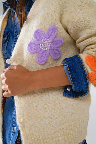 Q2 Embroidered Flower Cardigan - Premium clothing at Lonnys NY - Just $82! Shop Womens clothing now 