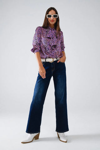 Q2 Tie Neck Animal Print Blouse - Premium clothing at Lonnys NY - Just $55! Shop Womens clothing now 