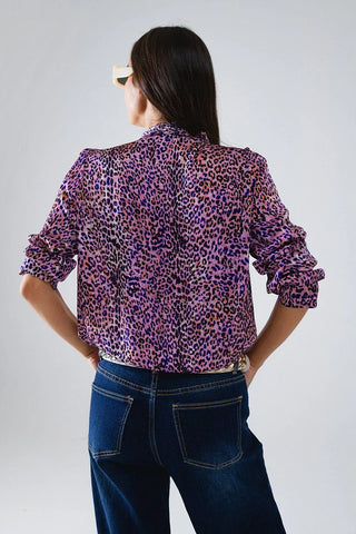 Q2 Tie Neck Animal Print Blouse - Premium clothing at Lonnys NY - Just $55! Shop Womens clothing now 