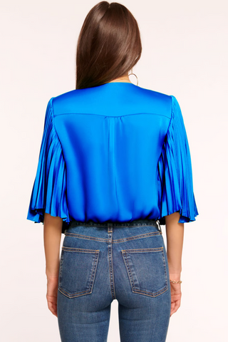 Ramy Brook Salma Pleated V-Neck Blouse *Final Sale* - Premium Shirts & Tops at Lonnys NY - Just $197.50! Shop Womens clothing now 