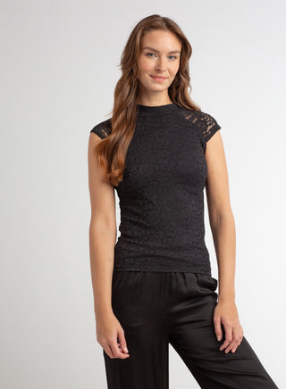 Red haute Lace Cap Sleeve Top