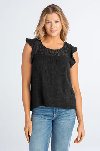 Red Haute Flare Sleeve Tank - Premium Shirts & Tops at Lonnys NY - Just $86! Shop Womens clothing now 