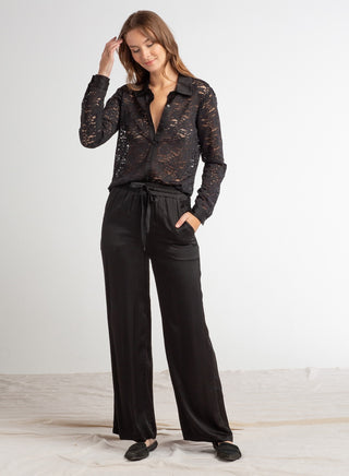 Red Haute Lace Boyfriend Button Down Shirt