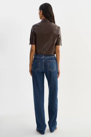 Lamarque Sevana Leather Jacket Brown/Gold