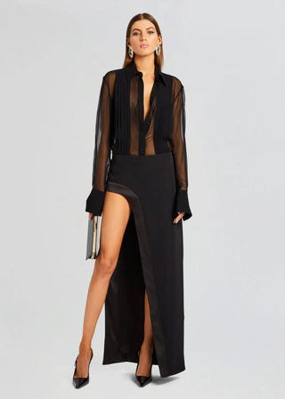 Sans Faff Meghan Panelled Silk Blouse