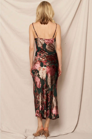 Talk to Angels Cowl Neck Floral Dress