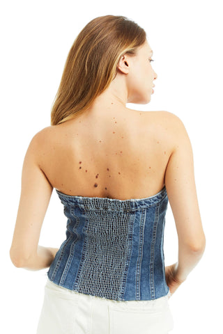 Tractr Denim Corset - Premium vest at Lonnys NY - Just $79! Shop Womens clothing now 