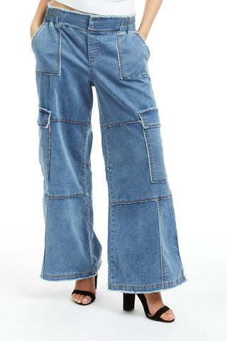 Tractr Mid Rise Cargo Lounge Pants - Premium clothing at Lonnys NY - Just $92! Shop Womens clothing now 