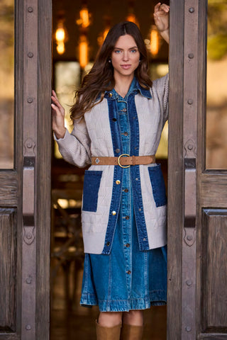 Tribal Mix Media Sweater Coatigan