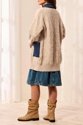 Tribal Mix Media Sweater Coatigan