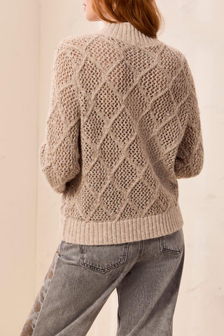 Tribal Mockneck Sweater Cardigan
