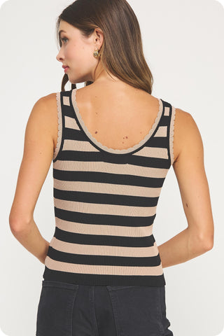 Twin Angels Scalloped Edge Tank Top