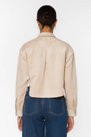 Velvet Heart Enya Cropped Microsuede Shirt