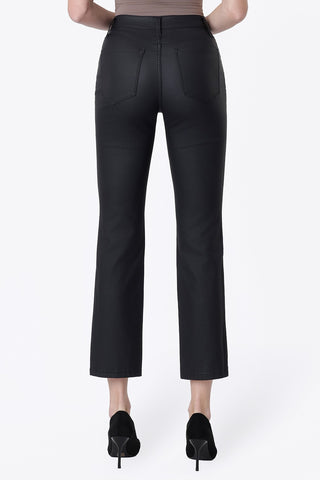 Vervet Jeanne Black Coated Slim Straight Leg Jeans