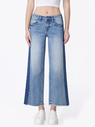 Vervet Olivia Side Panel Mid Rise Cropped Jeans