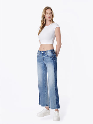Vervet Olivia Side Panel Mid Rise Cropped Jeans