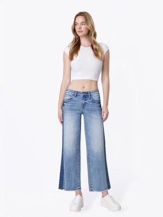 Vervet Olivia Side Panel Mid Rise Cropped Jeans