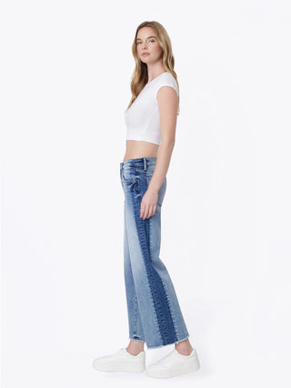Vervet Olivia Side Panel Mid Rise Cropped Jeans