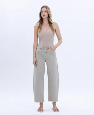 Vervet Kate Super High Rise Cropped Barrel Jeans