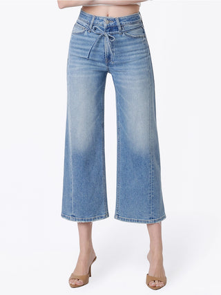 Vervet Olivia High Rise Cropped Wide Leg Double Seam Jeans