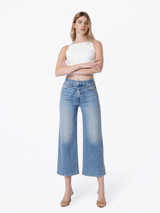 Vervet Olivia High Rise Cropped Wide Leg Double Seam Jeans